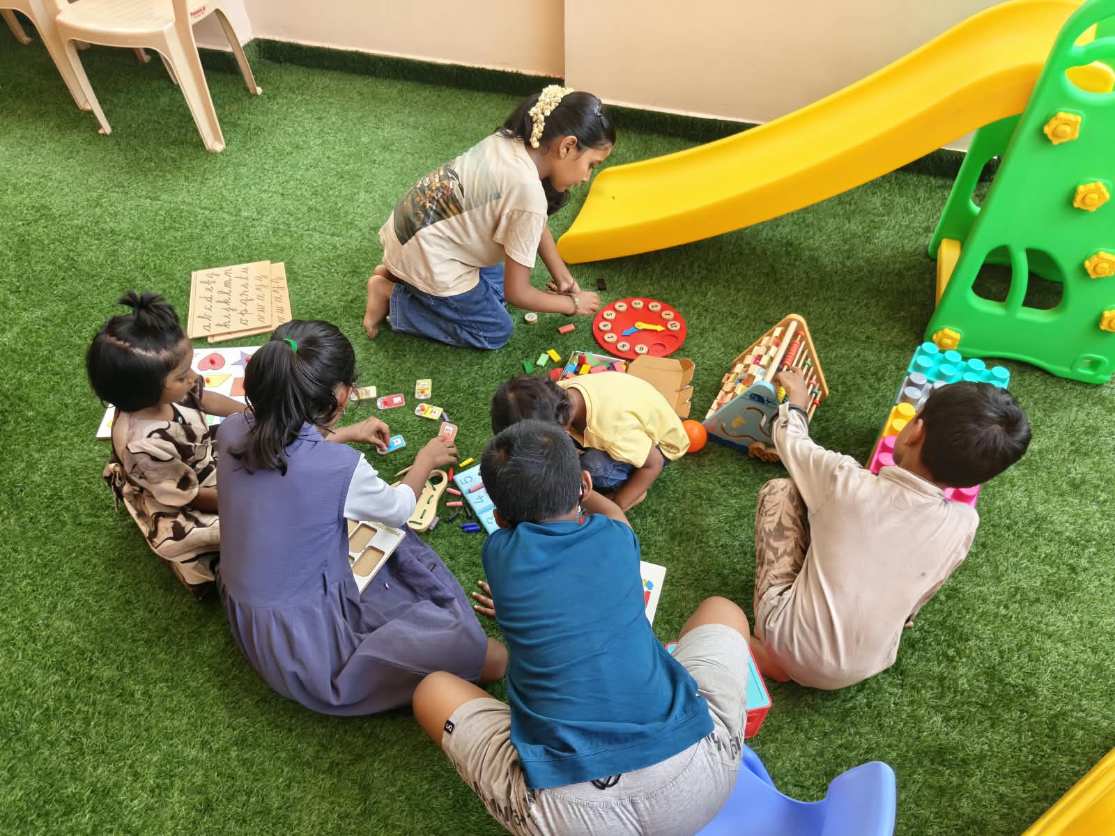 Children enjoying outdoor play at BrightRoots Kids Care